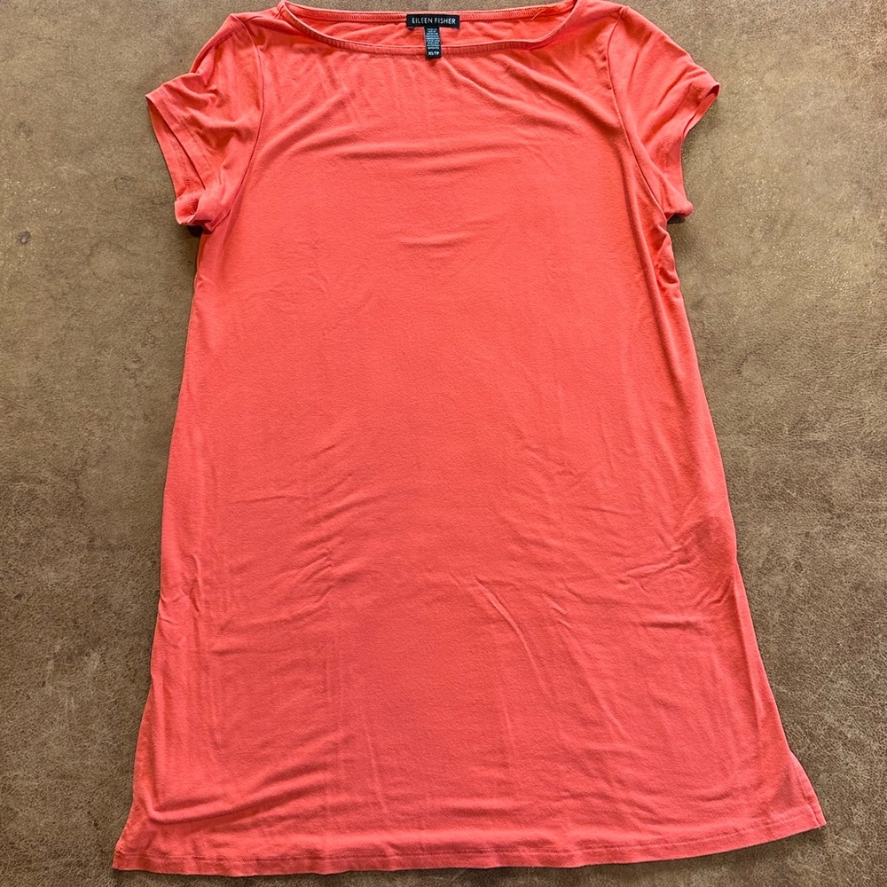Eileen Fisher Tee, Coral, Women's XS